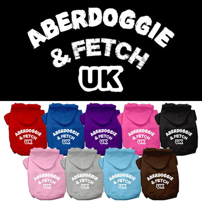 Sudadera con capucha para perros y gatos con serigrafía "Aberdoggie &amp; Fetch UK"