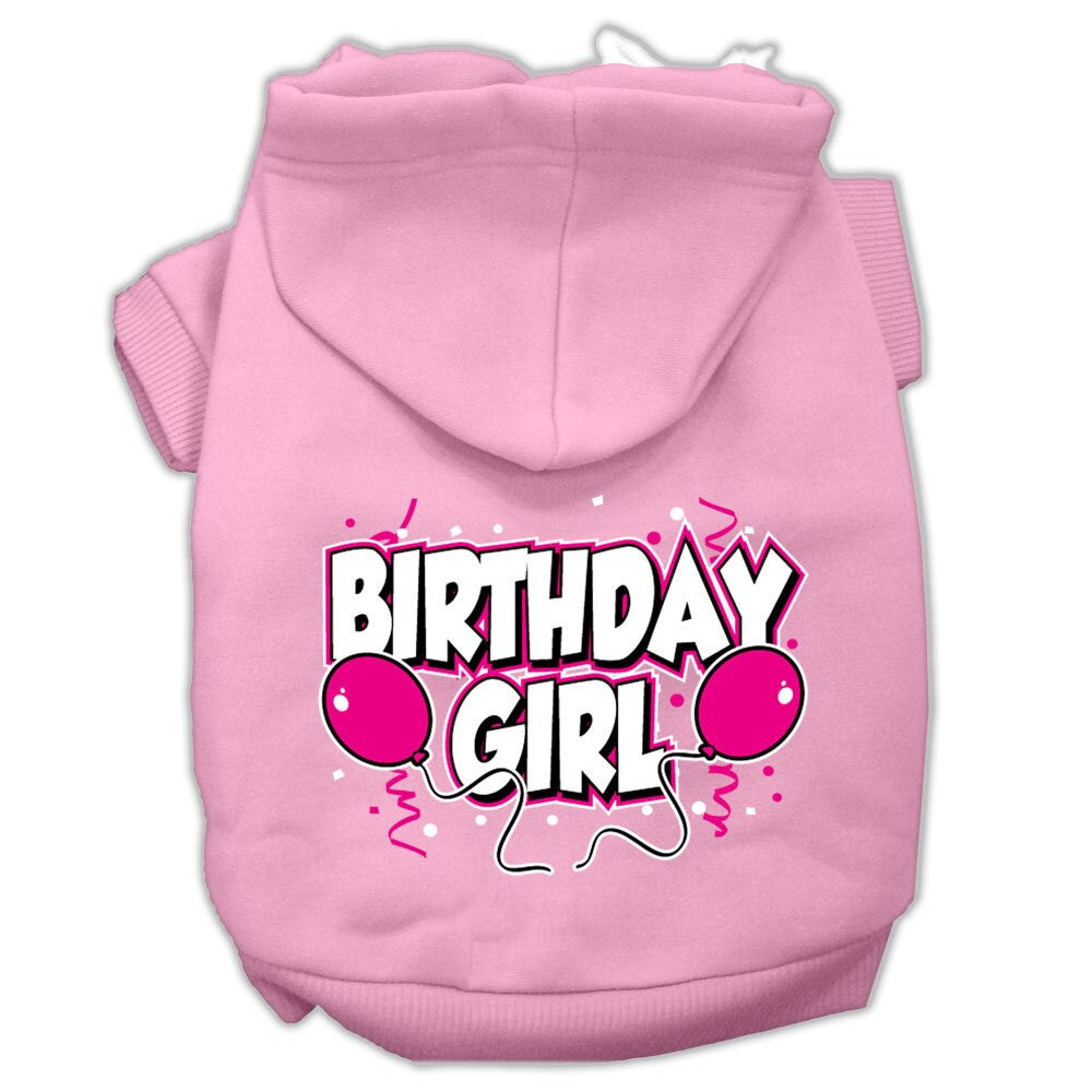 Sudadera con capucha para mascotas, perros y gatos serigrafiada con la frase "Birday Girl"