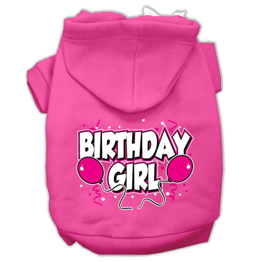 Sudadera con capucha para mascotas, perros y gatos serigrafiada con la frase "Birday Girl"