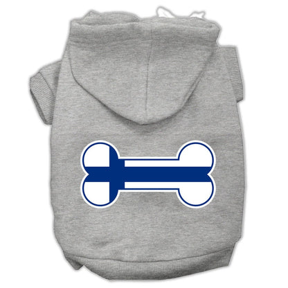 Pet, Dog & Cat Hoodie Screen Printed, "Bone Shaped Finland Flag"