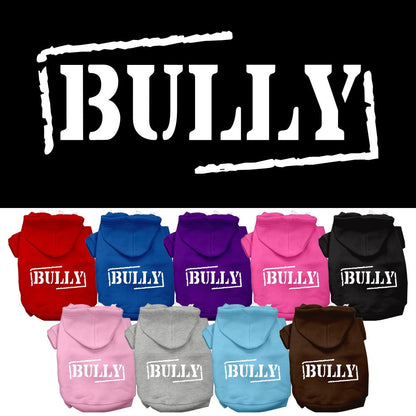 Sudadera con capucha para mascotas, perros y gatos serigrafiada, "Bully"