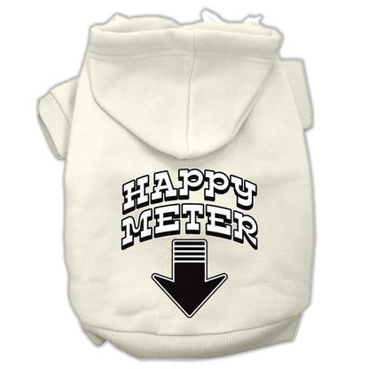 Sudadera con capucha para mascotas, perros y gatos serigrafiada con el texto "Happy Meter"