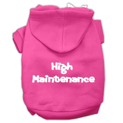 Sudadera con capucha para mascotas, perros y gatos serigrafiada con la frase "High Maintenance"