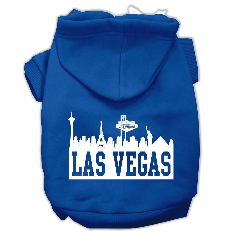 Sudadera con capucha para mascotas, perros y gatos serigrafiada con el lema "Las Vegas Skyline"