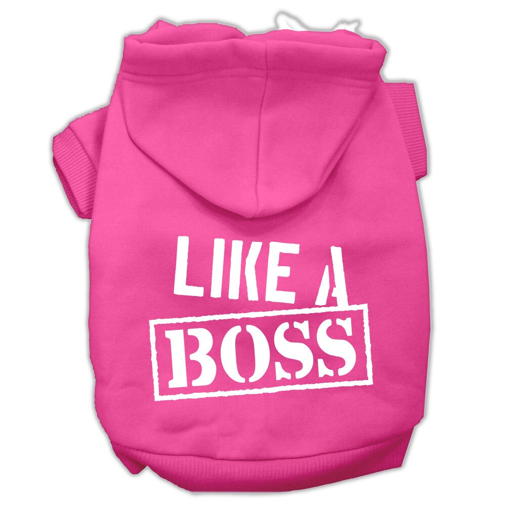 Sudadera con capucha para mascotas, perros y gatos serigrafiada con la frase "Like A Boss"