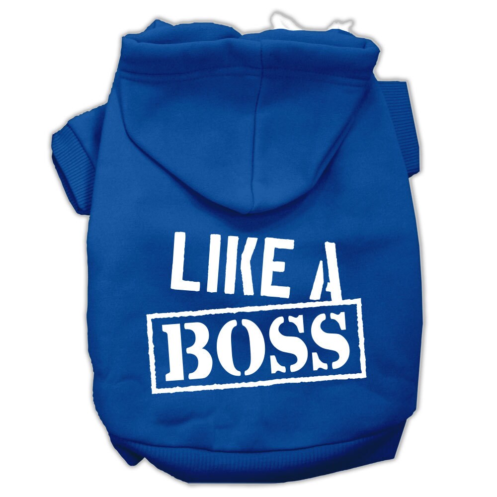 Sudadera con capucha para mascotas, perros y gatos serigrafiada con la frase "Like A Boss"