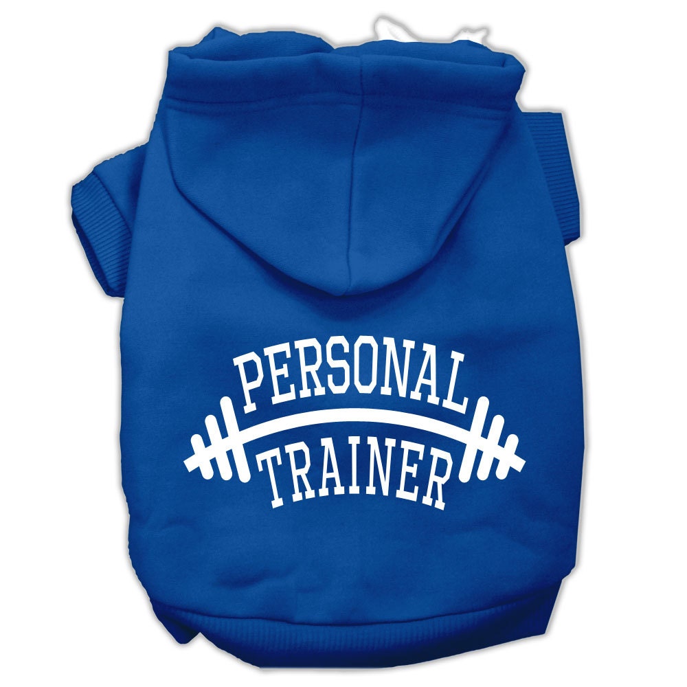 Sudadera con capucha para mascotas, perros y gatos serigrafiada con la frase "Entrenador personal"