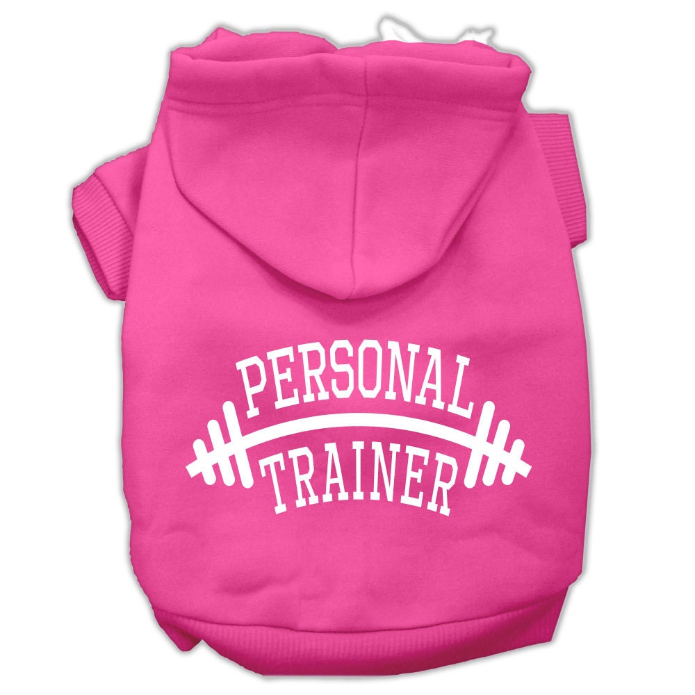 Sudadera con capucha para mascotas, perros y gatos serigrafiada con la frase "Entrenador personal"