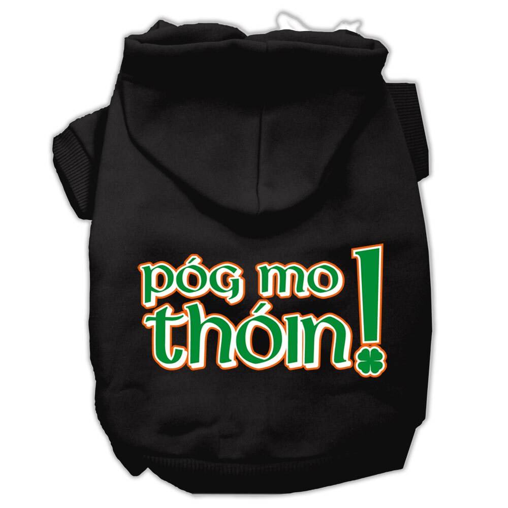 Sudadera con capucha para perros y gatos serigrafiada con la frase "Pog Mo Thoin!"