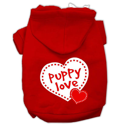 Sudadera con capucha para perros y gatos con serigrafía "Puppy Love"