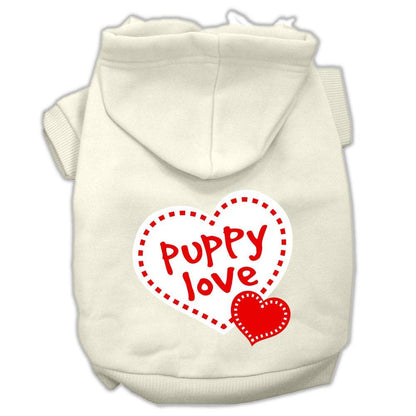 Sudadera con capucha para perros y gatos con serigrafía "Puppy Love"