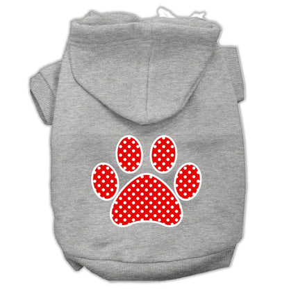 Pet Hoodie "Red Swiss Dots Paw"