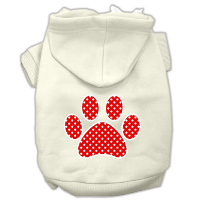 Pet Hoodie "Red Swiss Dots Paw"