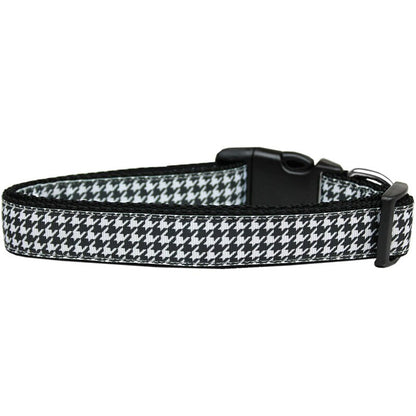 Collar o correa de nailon para perros y gatos, "pata de gallo negra"