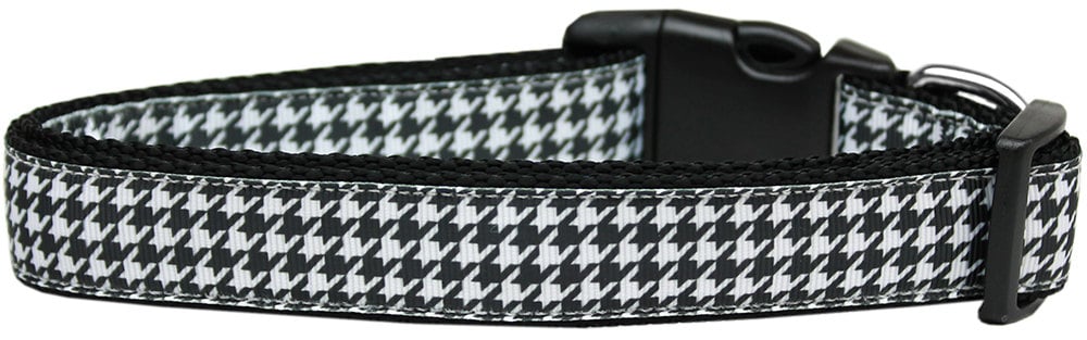 Collar o correa de nailon para perros y gatos, "pata de gallo negra"