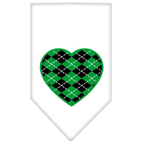 Bandana para mascotas y perros serigrafiada con el texto "Corazón de rombos verdes"