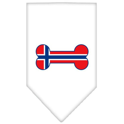 Pet and Dog Bandana Screen Printed, "Bone Shaped Norway Flag"