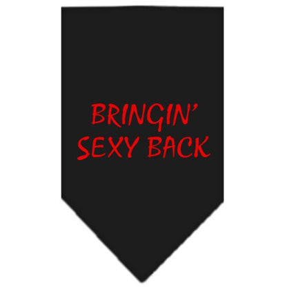 Bandana para mascotas y perros serigrafiada con la frase "Bringin Sexy Back"