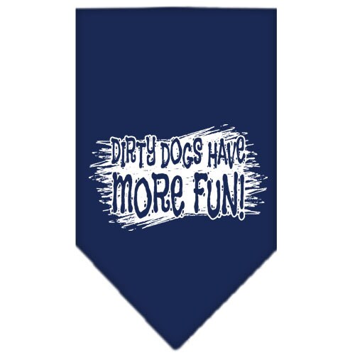 Pet and Dog Bandana Screen Printed, "Dirty Dogs Have More Fun"