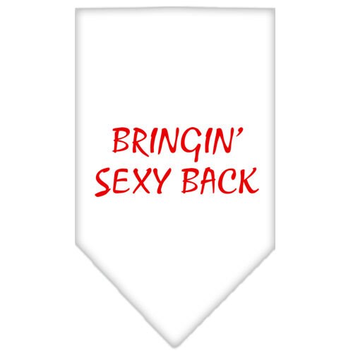 Bandana para mascotas y perros serigrafiada con la frase "Bringin Sexy Back"