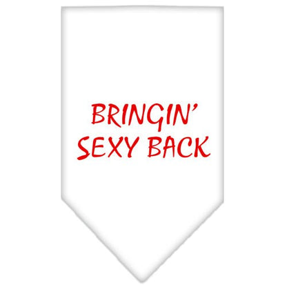 Bandana para mascotas y perros serigrafiada con la frase "Bringin Sexy Back"