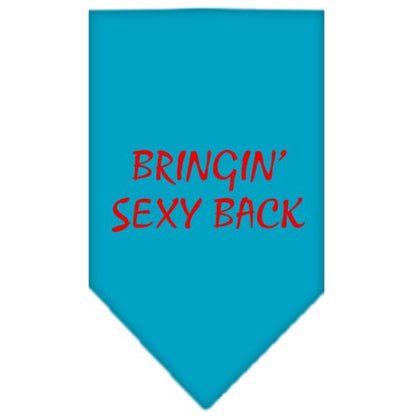 Bandana para mascotas y perros serigrafiada con la frase "Bringin Sexy Back"