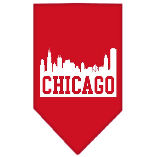 Bandana para mascotas y perros serigrafiada con el logo "Chicago Skyline"