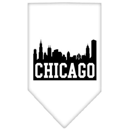 Bandana para mascotas y perros serigrafiada con el logo "Chicago Skyline"