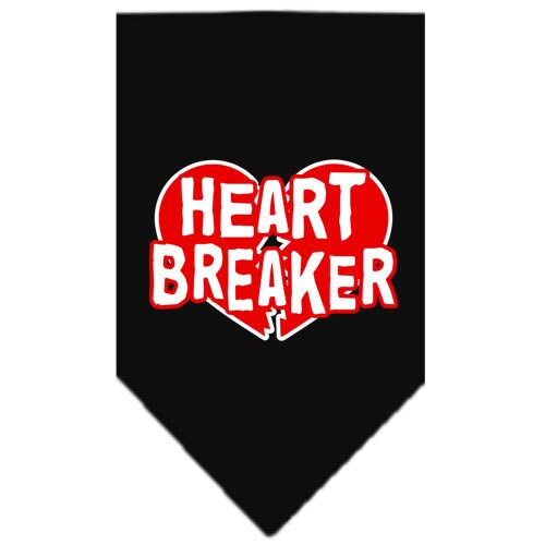 Bandana para mascotas y perros serigrafiada con la frase "Heart Breaker"