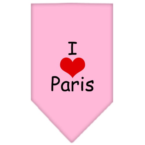 Bandana para mascotas y perros serigrafiada con la frase "I Love Paris"