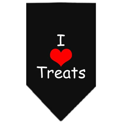 Pet and Dog Bandana Screen Printed, "I Love Treats"