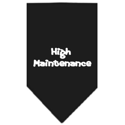 Bandana para mascotas y perros serigrafiada con la leyenda "High Maintenance"