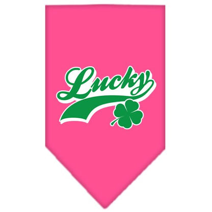 Bandana para mascotas y perros serigrafiada con el logo "Lucky Swoosh"