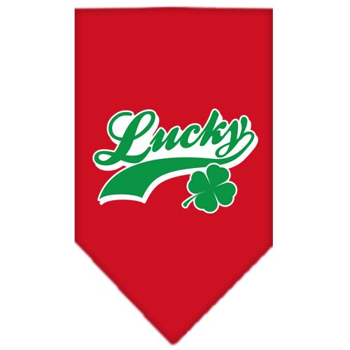 Bandana para mascotas y perros serigrafiada con el logo "Lucky Swoosh"