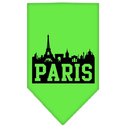 Bandana para mascotas y perros serigrafiada con el lema "Paris Skyline"