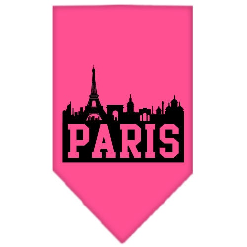 Bandana para mascotas y perros serigrafiada con el lema "Paris Skyline"