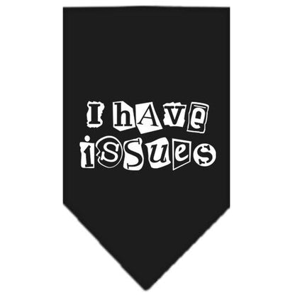 Pet and Dog Bandana Screen Printed, "I Have Issues"