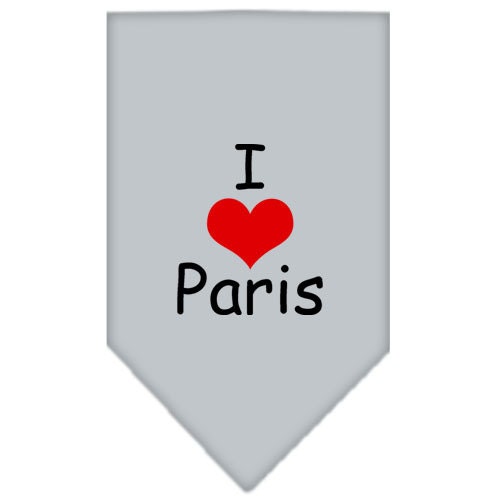 Bandana para mascotas y perros serigrafiada con la frase "I Love Paris"