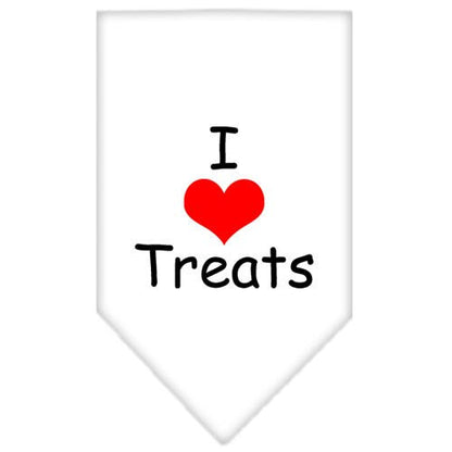 Pet and Dog Bandana Screen Printed, "I Love Treats"