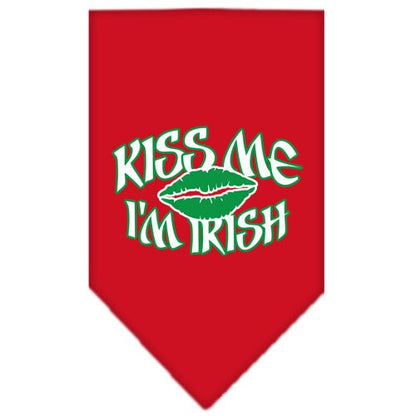 Bandana para mascotas y perros serigrafiada con la frase "Bésame, soy irlandés"