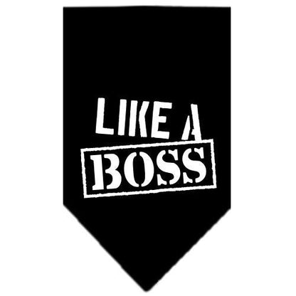 Bandana para mascotas y perros serigrafiada con la frase "Like A Boss"