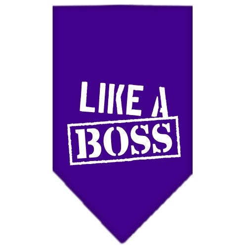 Bandana para mascotas y perros serigrafiada con la frase "Like A Boss"