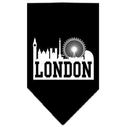 Bandana para mascotas y perros serigrafiada con el lema "London Skyline"