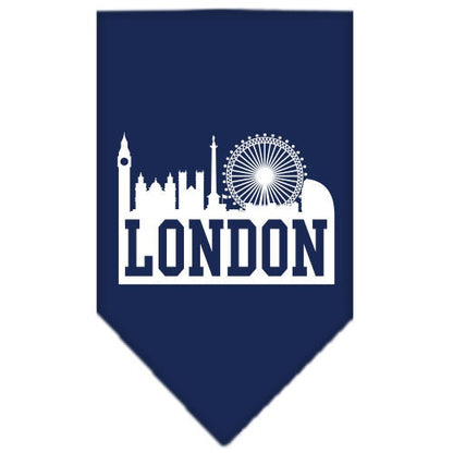 Bandana para mascotas y perros serigrafiada con el lema "London Skyline"