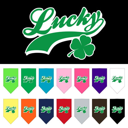 Bandana para mascotas y perros serigrafiada con el logo "Lucky Swoosh"