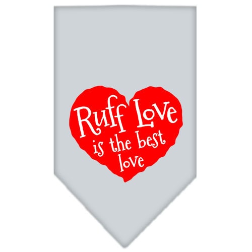 Bandana para mascotas y perros serigrafiada con la frase "Ruff Love"