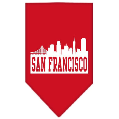 Bandana para mascotas y perros serigrafiada con el "horizonte de San Francisco"