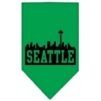 Bandana para mascotas y perros serigrafiada con el lema "Seattle Skyline"