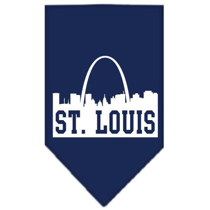 Bandana para mascotas y perros serigrafiada con el lema "St. Louis Skyline"