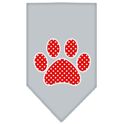 Bandana para mascotas y perros serigrafiada con el logo "Red Swiss Dot Paw"